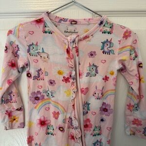 Posh Peanut Fisher Price Unicorns Ruffle Zippered Footie